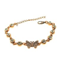 Toptan Antik Bakır Renk Kelebek Su Yolu Bileklik - 1917