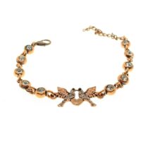 Toptan Antik Bakır Renk Aşk Kuşları Su Yolu Bileklik - 1921