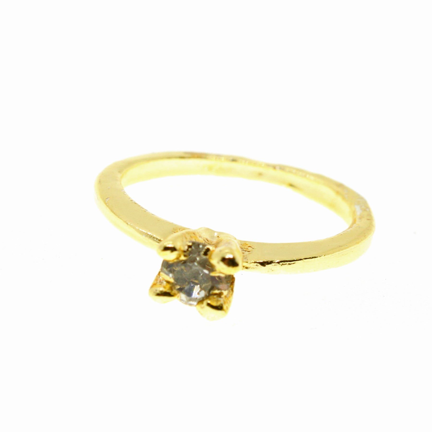 Toptan Altın Renk Tek Taş Yüzük - 1853 3 Toptan Altın Renk Tek Taş Yüzük - 1853