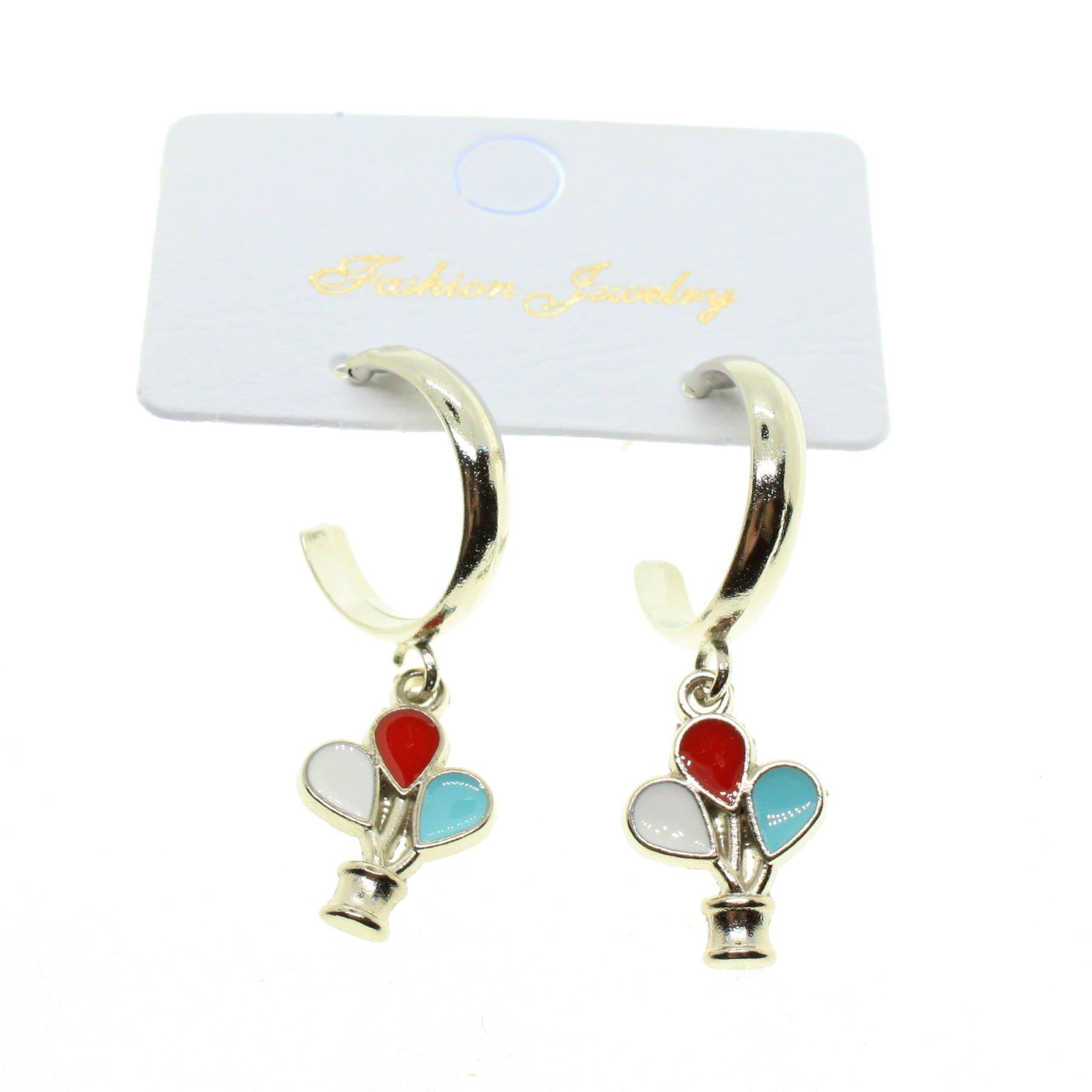 Toptan Gümüş Renk Uçan Balon Küpe - 1982 3 Toptan Gümüş Renk Uçan Balon Küpe - 1982