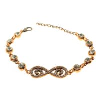 Toptan Antik Bakır Renk Sonsuzluk Su Yolu Bileklik - 1919