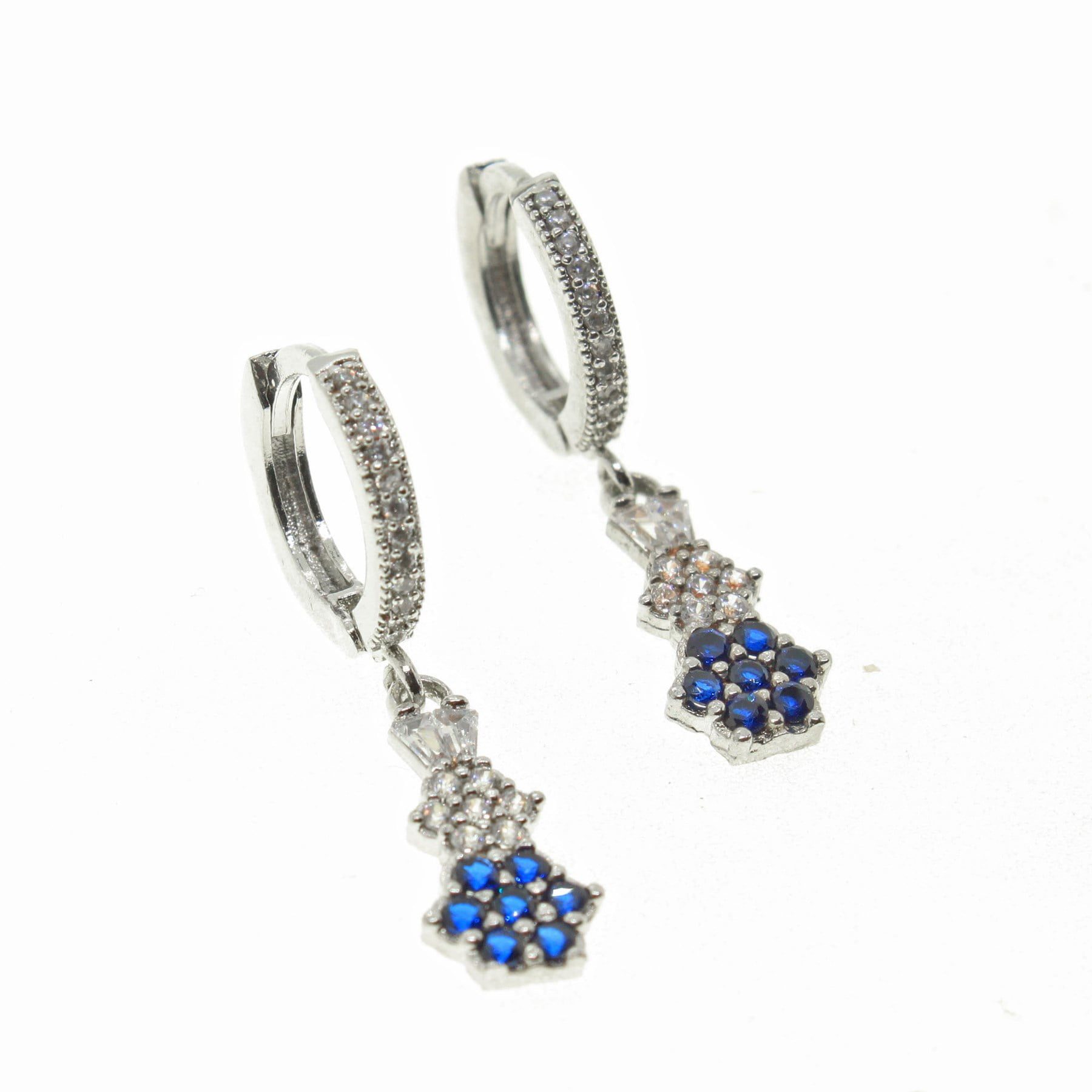 Toptan Gümüş Renk Mavi Taş Mengeç Zirkon Küpe - 2008 3 Toptan Gümüş Renk Mavi Taş Mengeç Zirkon Küpe - 2008