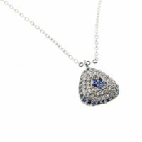 Alternative view of Toptan Gümüş Renk Zirkon Taşlı Üçgen Göz Nazar Model Zirkon Kolye - 2069