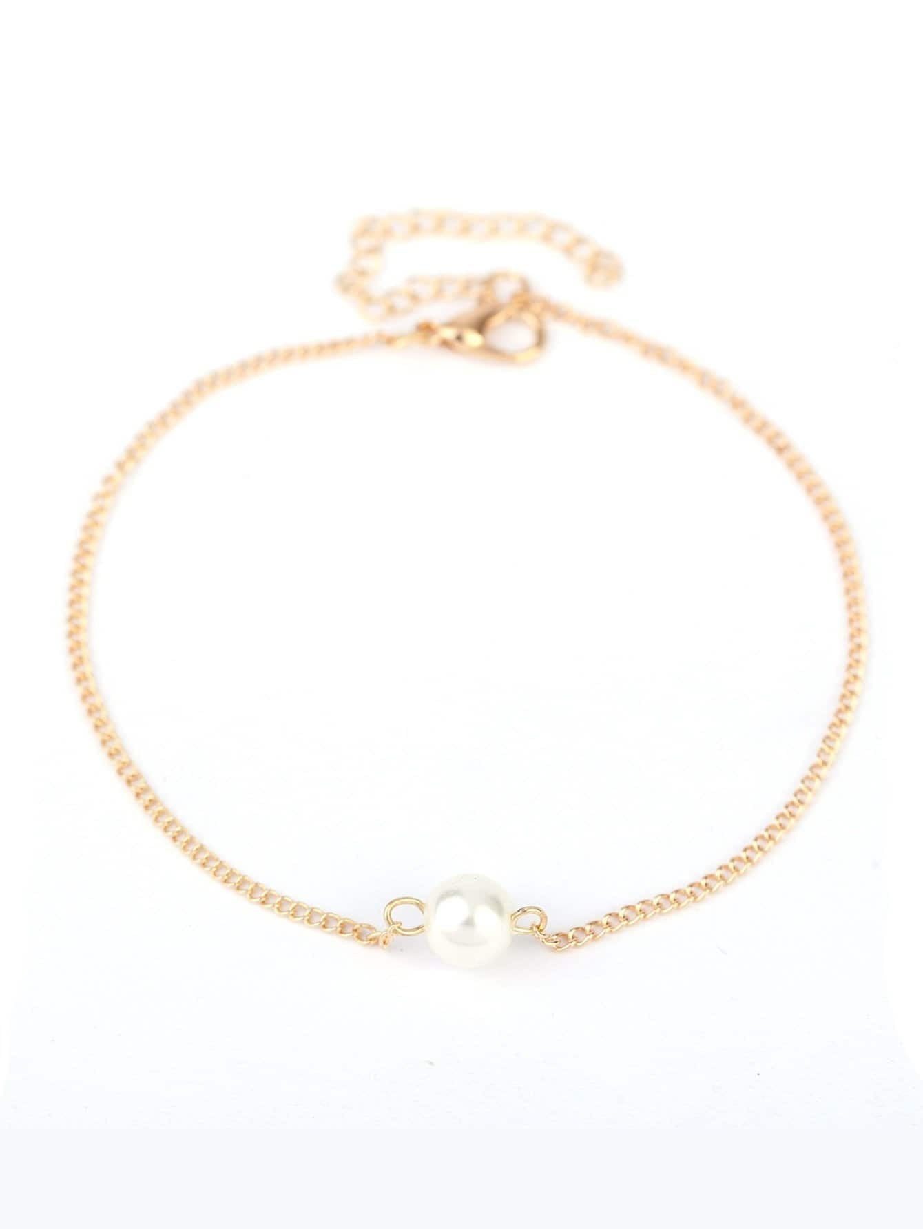 Toptan Altın Renk Sf Zincir İncili Halhal - 2102 3 Toptan Altın Renk Sf Zincir İncili Halhal - 2102 - Görsel 2