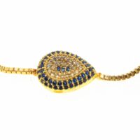 Toptan Altın Renk Çok Taşlı Damla Göz Nazar Model Asansör Zirkon Bileklik - 2038 5 7d43d0312c5349888648b3c7ec6cc404-toptan taki