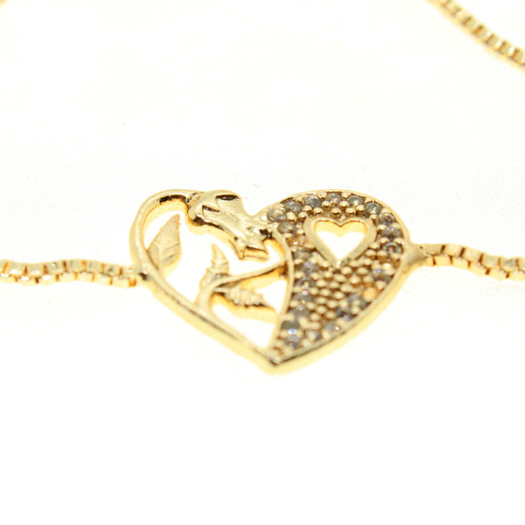 Toptan Altın Renk Kalp Lale Model Asansör Zirkon Bileklik - 2037 4 Toptan Altın Renk Kalp Lale Model Asansör Zirkon Bileklik - 2037 - Görsel 2