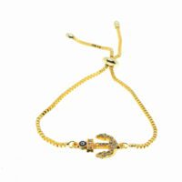 Alternative view of Toptan Altın Renk Çapa Model Asansör Zirkon Bileklik - 1992