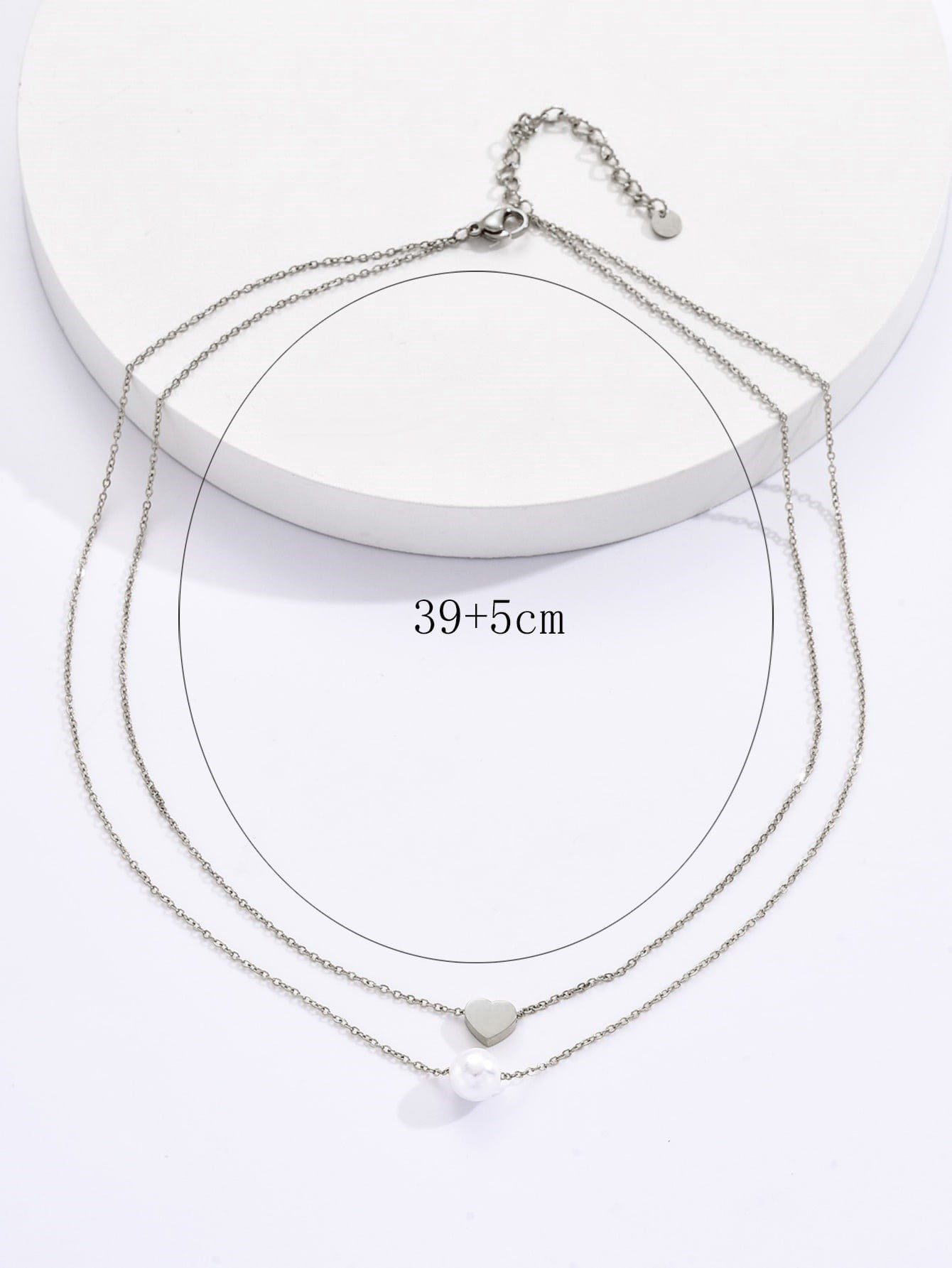 Toptan Gümüş Renk İnci Ve Kalp Sf Katmanlı Kolye - 2125 4 Toptan Gümüş Renk İnci Ve Kalp Sf Katmanlı Kolye - 2125 - Görsel 2