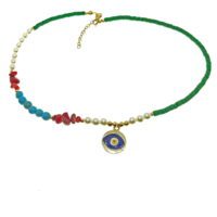 Toptan Altın Renk Kristal Cam Boncuk Karışık Yazlık Kolye - 2155 30 f7fe65d7df13464a92b2d2fa51cf830f-toptan taki