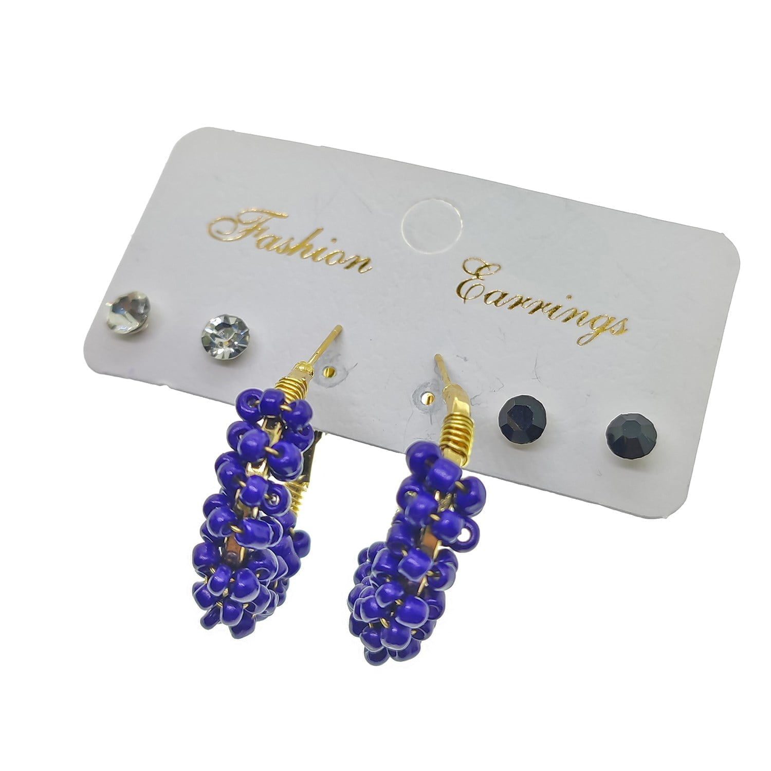 Toptan Altın Renk Mavi Boncuk Şık Düz Pollyanna El İşi Kombin Küpe - 2259 4 Toptan Altın Renk Mavi Boncuk Şık Düz Pollyanna El İşi Kombin Küpe - 2259 - Görsel 2