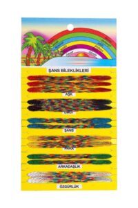 Toptan Şans Bilekliği Ip Bileklik 100 Adet Karton - 2175