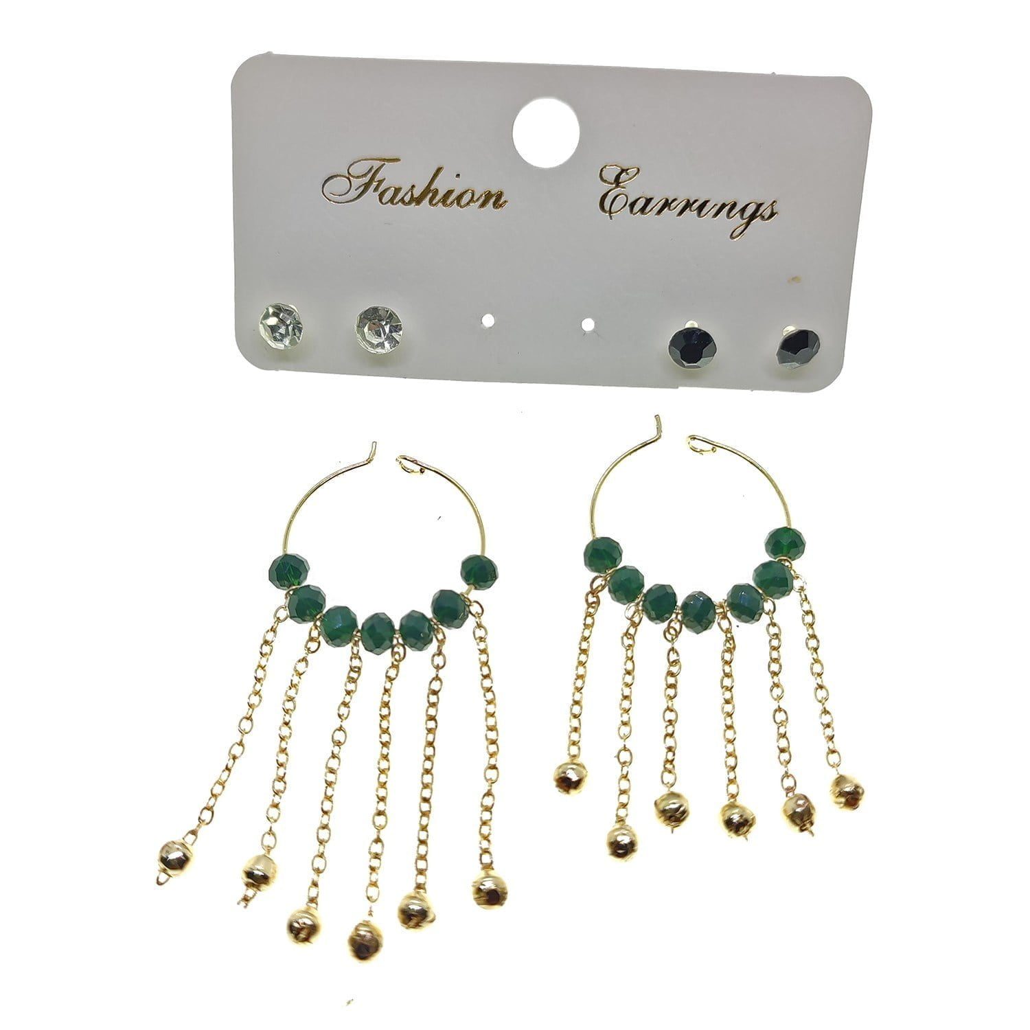 Toptan Altın Renk Yeşil Boncuk Şık Sallantılı El İşi Kombin Küpe - 2232 3 Toptan Altın Renk Yeşil Boncuk Şık Sallantılı El İşi Kombin Küpe - 2232