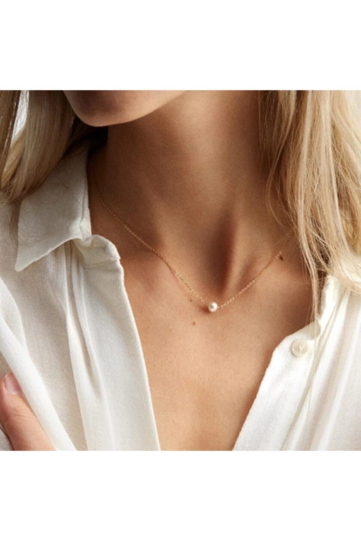 Toptan Altın Renk Kadın Sf Zincir Inci Detaylı Altın Kaplama Şık Kolye - 2300 3 Toptan Altın Renk Kadın Sf Zincir Inci Detaylı Altın Kaplama Şık Kolye - 2300