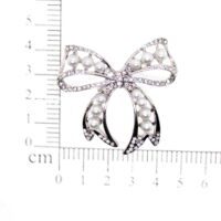 Alternative view of Toptan Gümüş Renk Fiyonk Model İncili Broş - 2357