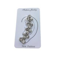 Toptan Gümüş Renk Taşlı Kıkırdak Küpe - 2368