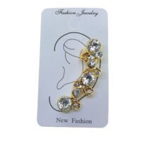 Toptan Altın Renk Büyük Taşlı Kıkırdak Küpe - 2395