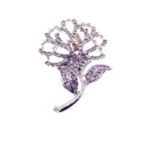 Alternative view of Toptan Gümüş Renk Çiçek Model Broş - 2358