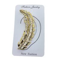 Toptan Altın Renk Kuş Tüyü Model Taşlı Kıkırdak Küpe - 2386