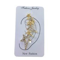 Toptan Altın Renk Kutup Yıldızı Model Taşlı Kıkırdak Küpe - 2387