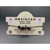 Toptan Doğaltaş Başak Burçu Obsidyen Taşı Burç Bileklik  - 2326