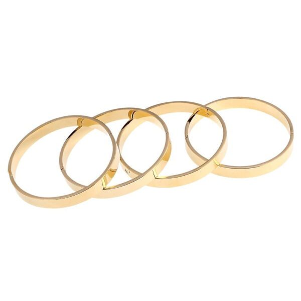Toptan Düz Kartier Model Bileklik Gold Renk Kelepçe - 238 - Görsel 6