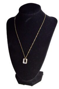 Alternative view of Toptan Altın Renk Kare Çelik Kolye - 2435