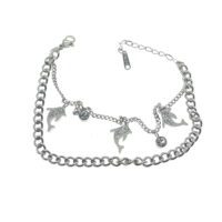 Toptan Gümüş Renk Balık Çelik Bileklik - 2613