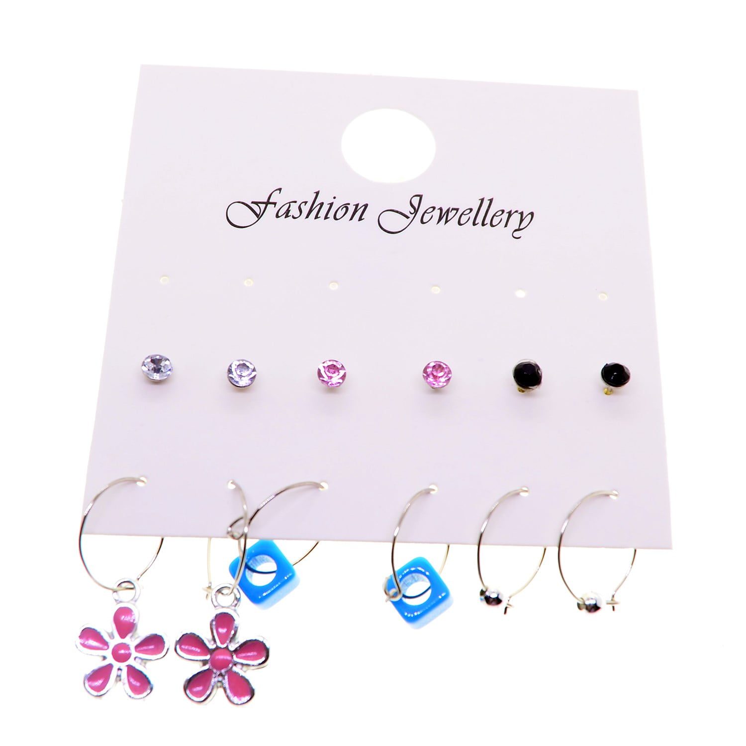 Toptan Gümüş Renk Papatya Kombin Karışık Küpe - 2701 3 Toptan Gümüş Renk Papatya Kombin Karışık Küpe - 2701