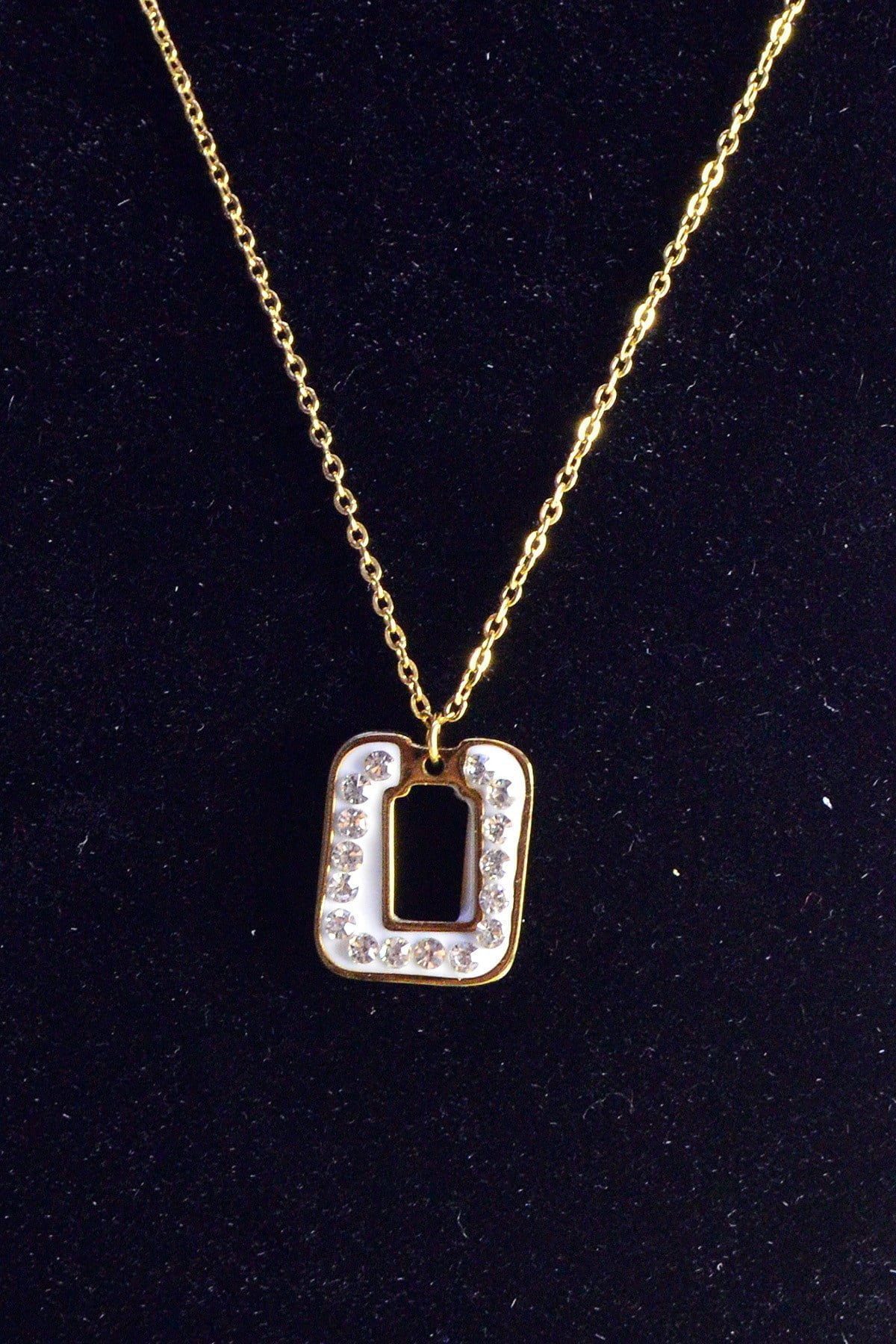 Toptan Altın Renk Kare Çelik Kolye - 2435 3 Toptan Altın Renk Kare Çelik Kolye - 2435