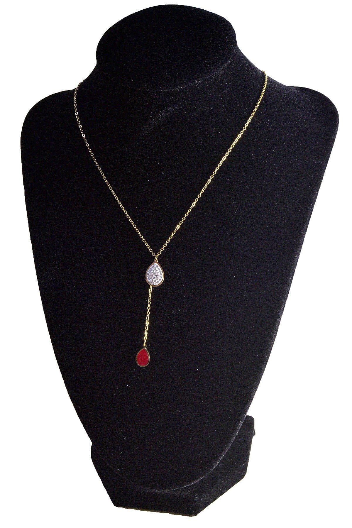 Toptan Altın Renk Damla Çelik Kolye - 2421 4 Toptan Altın Renk Damla Çelik Kolye - 2421 - Görsel 2