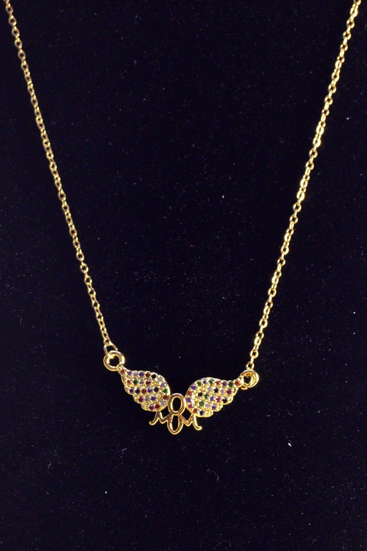 Toptan Altın Renk Kanat Çelik Kolye - 2469 3 Toptan Altın Renk Kanat Çelik Kolye - 2469