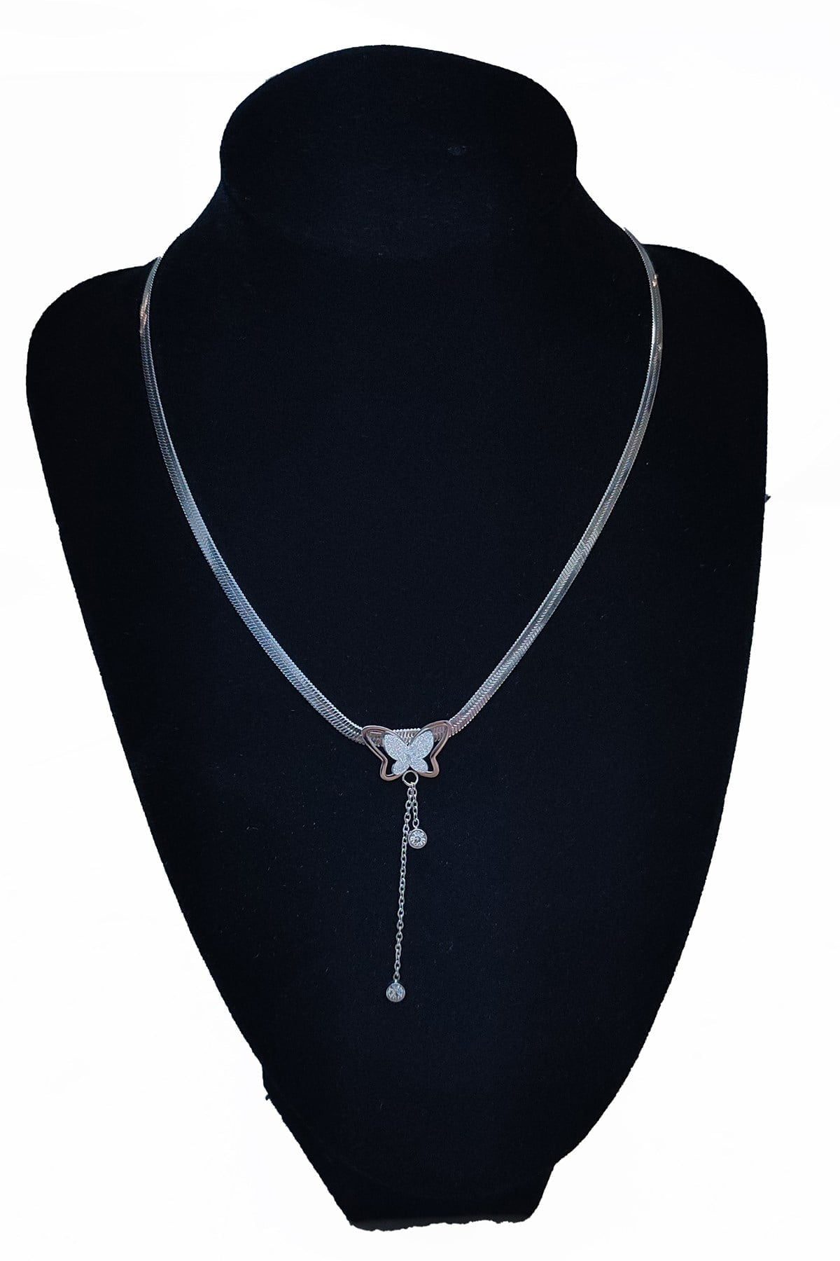 Toptan Gümüş Renk İtalyan Kelebek Sallantılı Çelik Kolye - 2529 5 Toptan Gümüş Renk İtalyan Kelebek Sallantılı Çelik Kolye - 2529 - Görsel 3