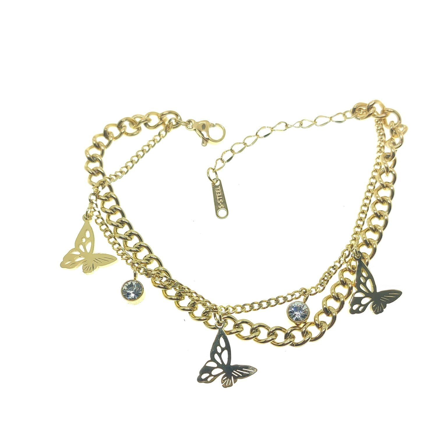 Toptan Altın Renk Kelebek Çelik Bileklik - 2616 3 Toptan Altın Renk Kelebek Çelik Bileklik - 2616