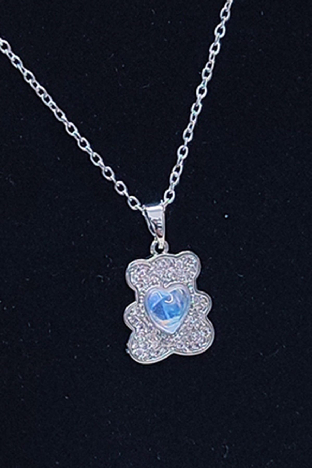 Toptan Gümüş Renk Sf Panda Çelik Kolye - 2524 3 Toptan Gümüş Renk Sf Panda Çelik Kolye - 2524