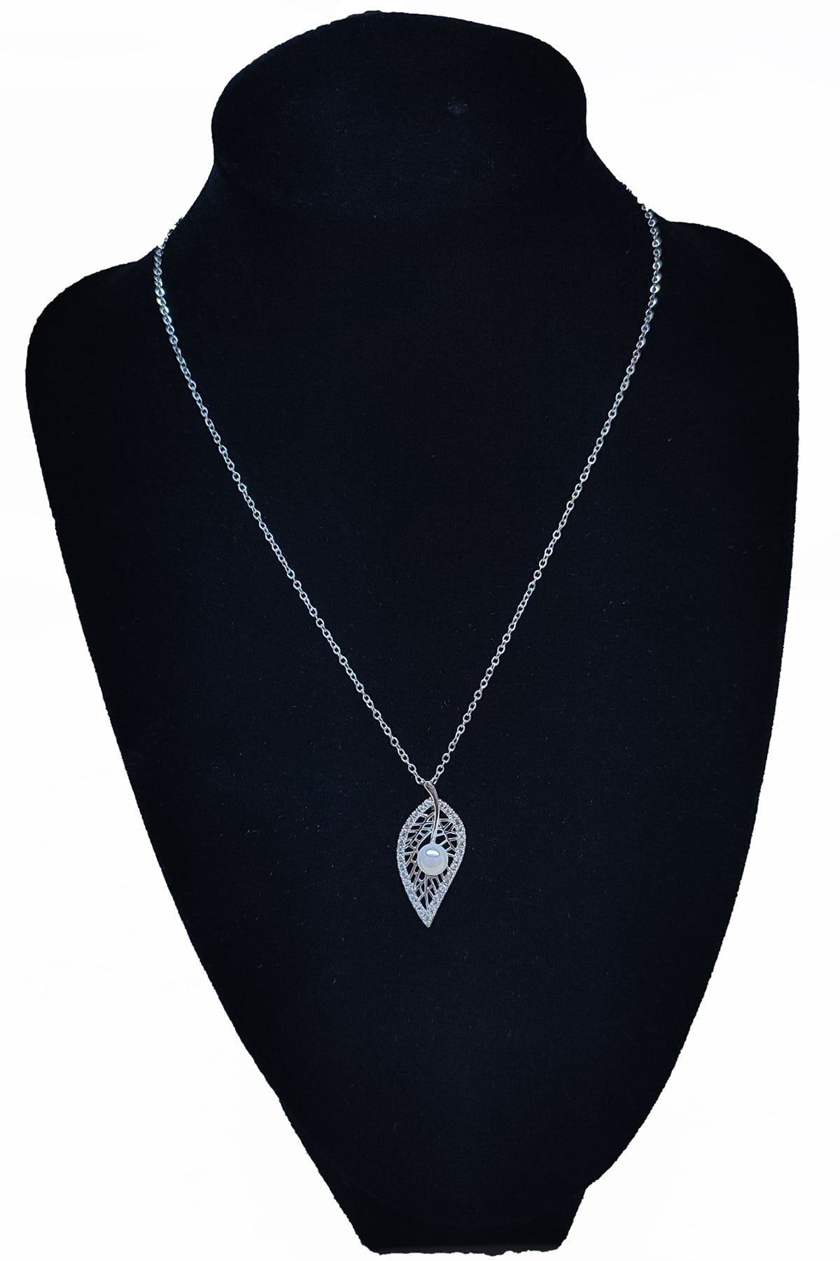 Toptan Gümüş Renk Yaprak İncili Çelik Kolye - 2534 4 Toptan Gümüş Renk Yaprak İncili Çelik Kolye - 2534 - Görsel 2