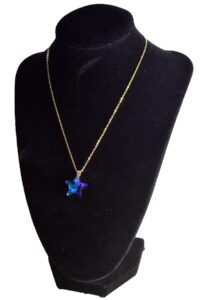 Alternative view of Toptan Altın Renk Mavimsi Yıldız Çelik Kolye - 2437