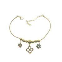 Toptan Altın Renk Sallantılı İçii Boş Bulut Pandora Çelik Bileklik - 2594