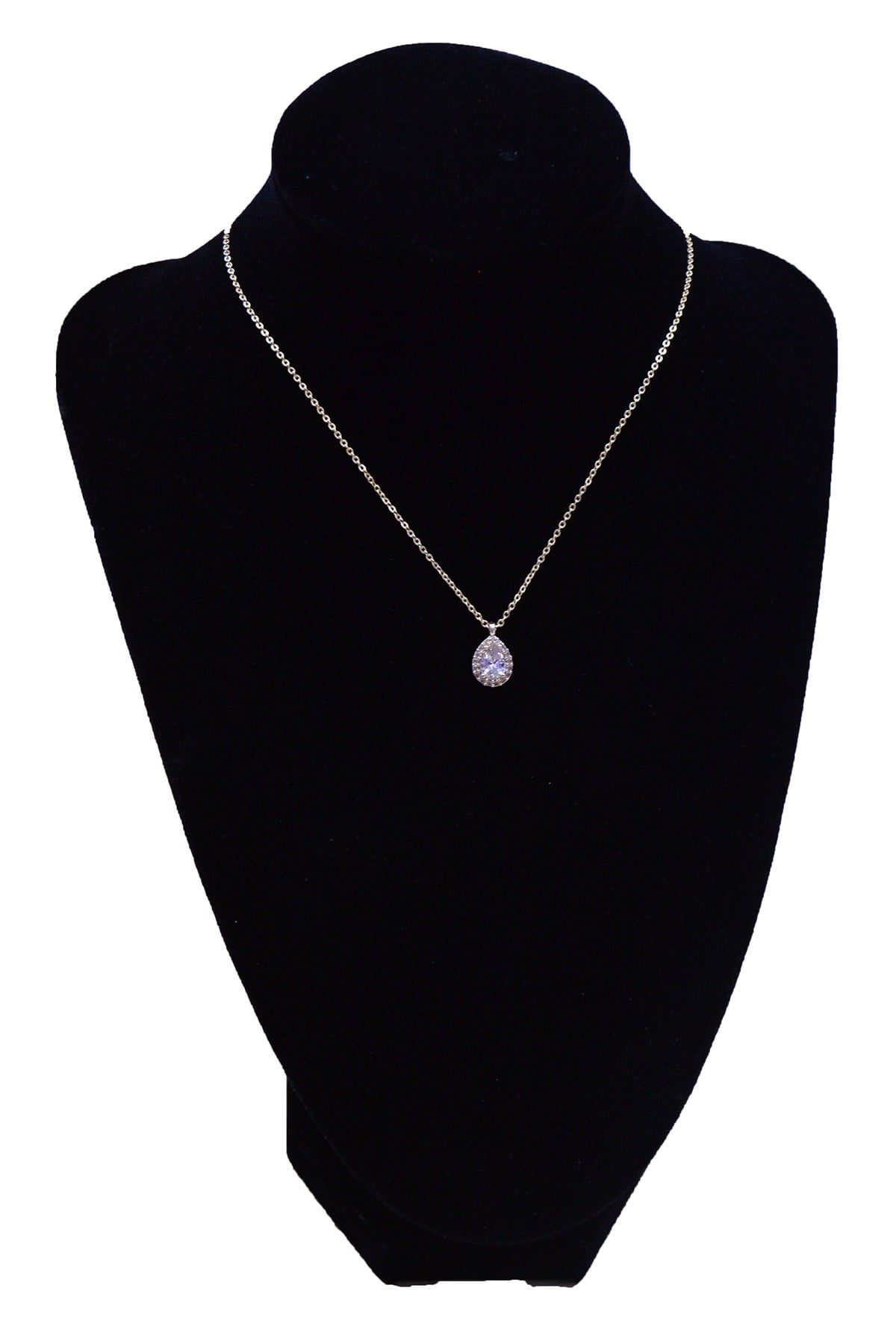 Toptan Altın Renk Beyaz Taş Damla Model Zirkon Kolye - 2683 4 Toptan Altın Renk Beyaz Taş Damla Model Zirkon Kolye - 2683 - Görsel 2
