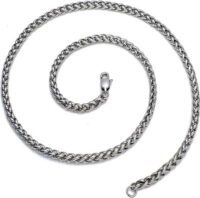 Alternative view of Toptan Gümüş Renk Chavin Angelus Lufigo Unisex Erkek Çelik Zincir Kolye 55 Cm  - 2673