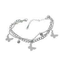 Toptan Gümüş Renk Kelebek Çelik Bileklik - 2617