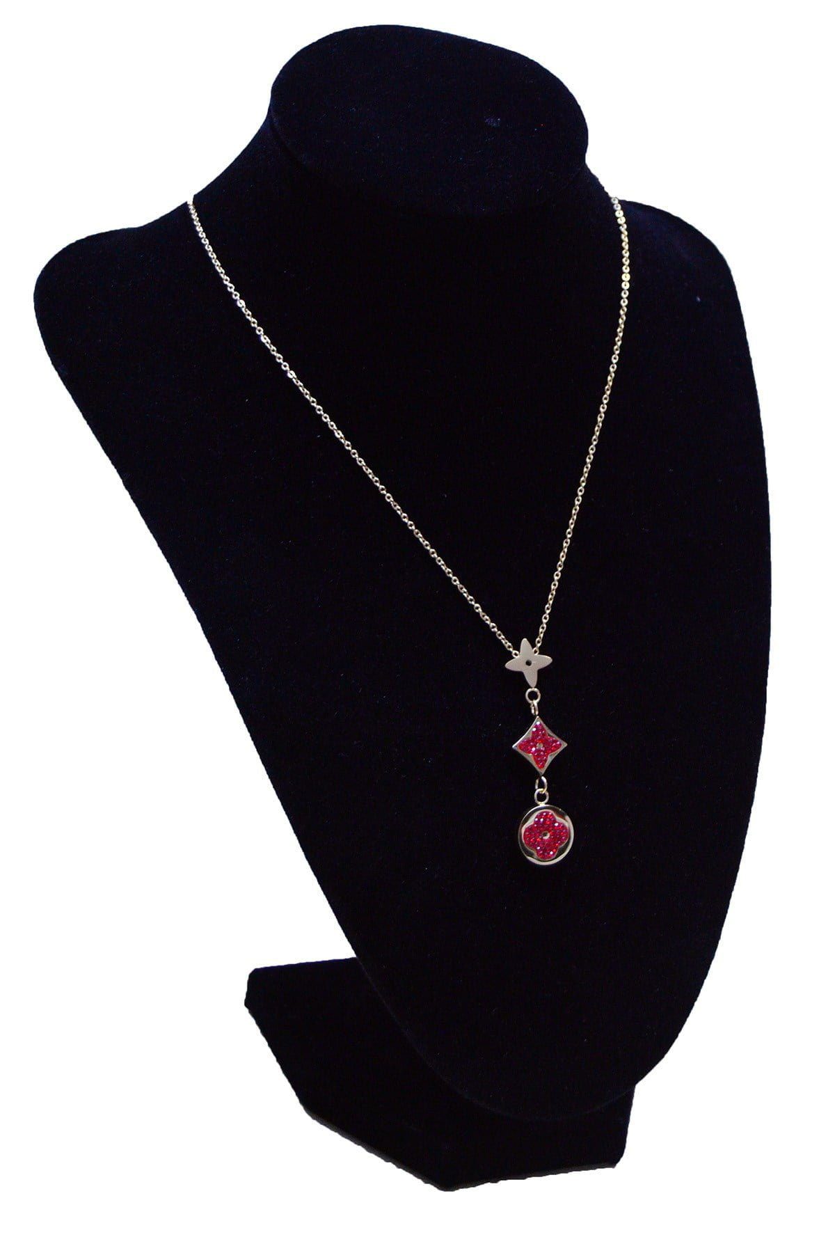 Toptan Altın Renk Metal Yıldız Kırmızı Yıldız Kırmızı Yonca Çelik Kolye - 2502 4 Toptan Altın Renk Metal Yıldız Kırmızı Yıldız Kırmızı Yonca Çelik Kolye - 2502 - Görsel 2