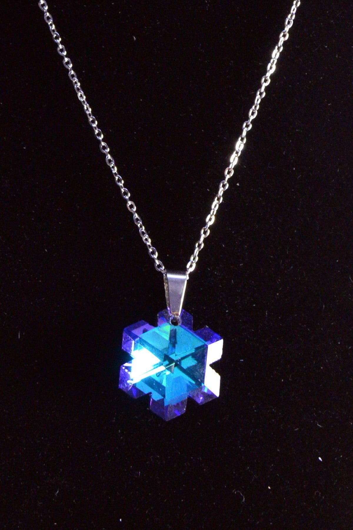 Toptan Gümüş Renk Mavimsi Kartanesi Çelik Kolye - 2454 3 Toptan Gümüş Renk Mavimsi Kartanesi Çelik Kolye - 2454