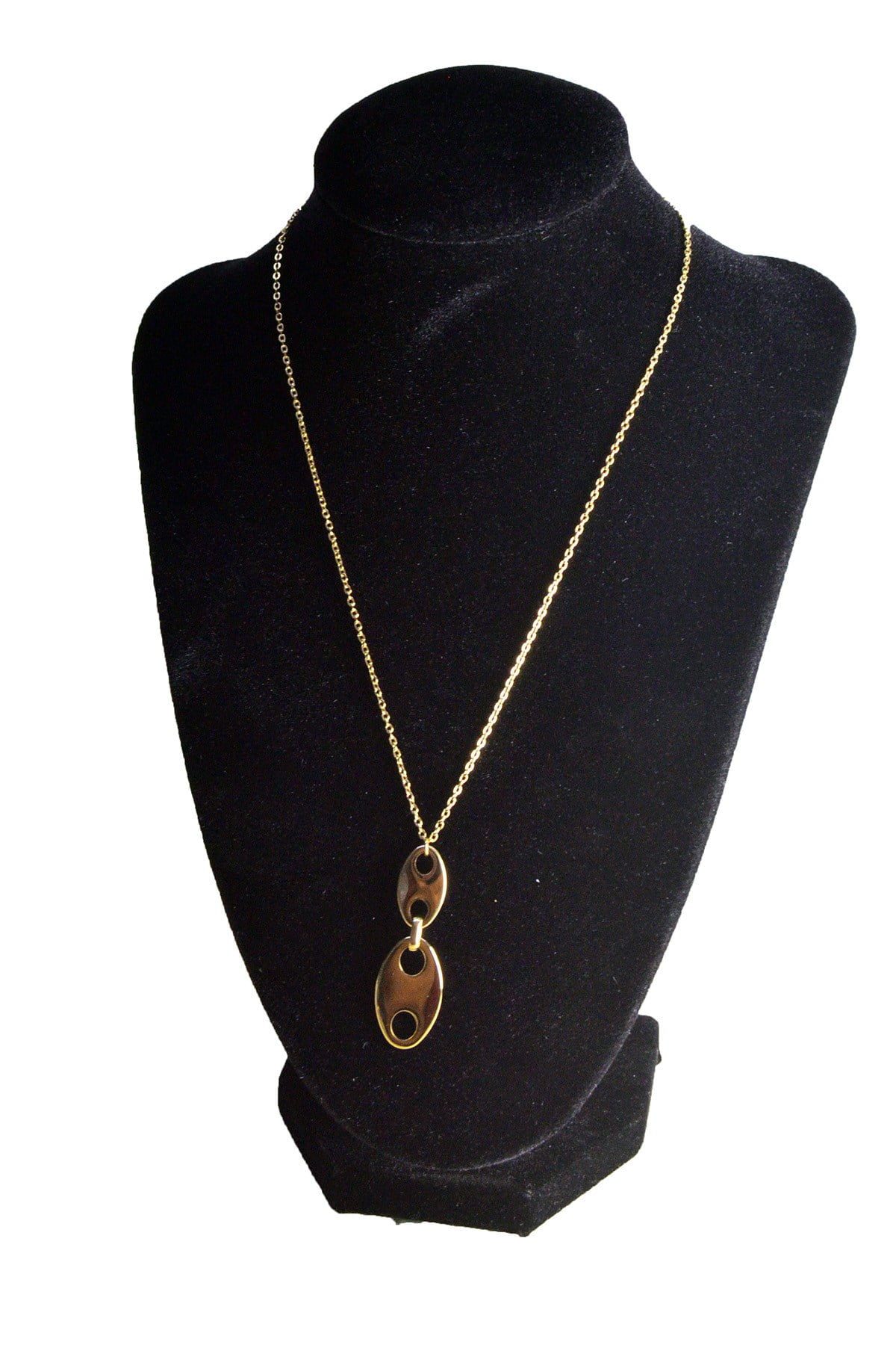 Toptan Altın Renk Oval Çelik Kolye - 2434 4 Toptan Altın Renk Oval Çelik Kolye - 2434 - Görsel 2