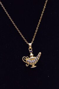 Toptan Altın Renk Alaaddin Lamba Çelik Kolye - 2499