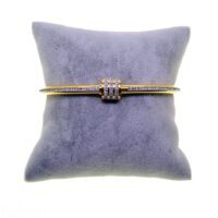 Alternative view of Toptan Altın Renk Taşlı Topuz  Model Çelik Kelepçe Bileklik - 2636