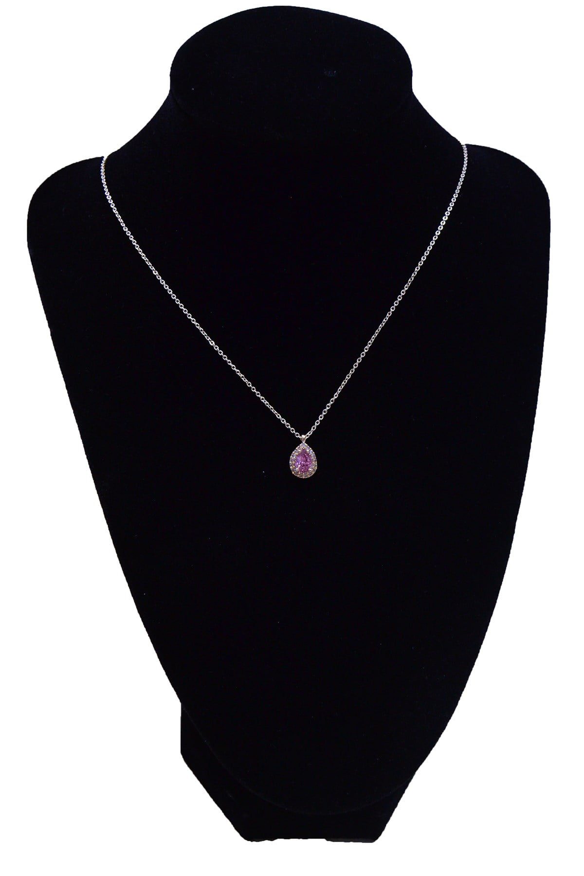 Toptan Altın Renk Pembe Taş Damla Model Zirkon Kolye - 2686 4 Toptan Altın Renk Pembe Taş Damla Model Zirkon Kolye - 2686 - Görsel 2