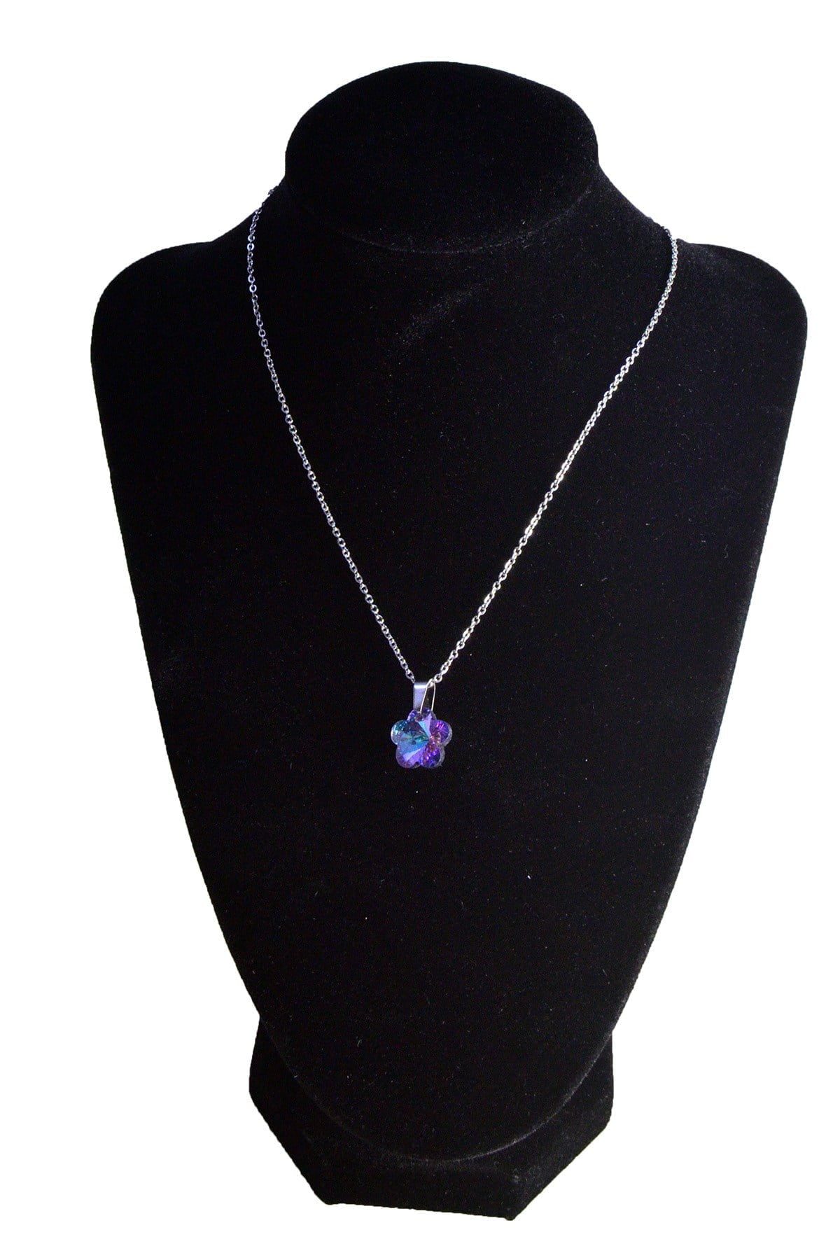 Toptan Gümüş Renk Morumsu Yonca Çelik Kolye - 2471 4 Toptan Gümüş Renk Morumsu Yonca Çelik Kolye - 2471 - Görsel 2