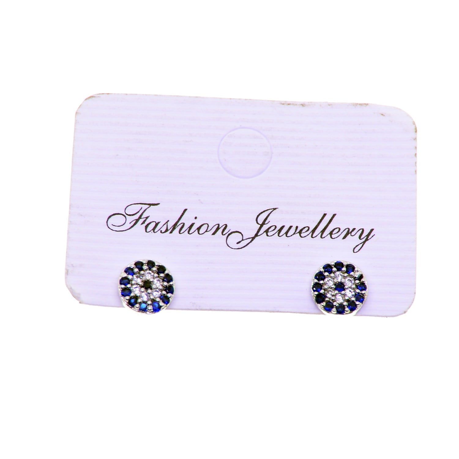 Toptan Gümüş Renk Nazar Göz Zirkon Küpe - 2698 3 Toptan Gümüş Renk Nazar Göz Zirkon Küpe - 2698