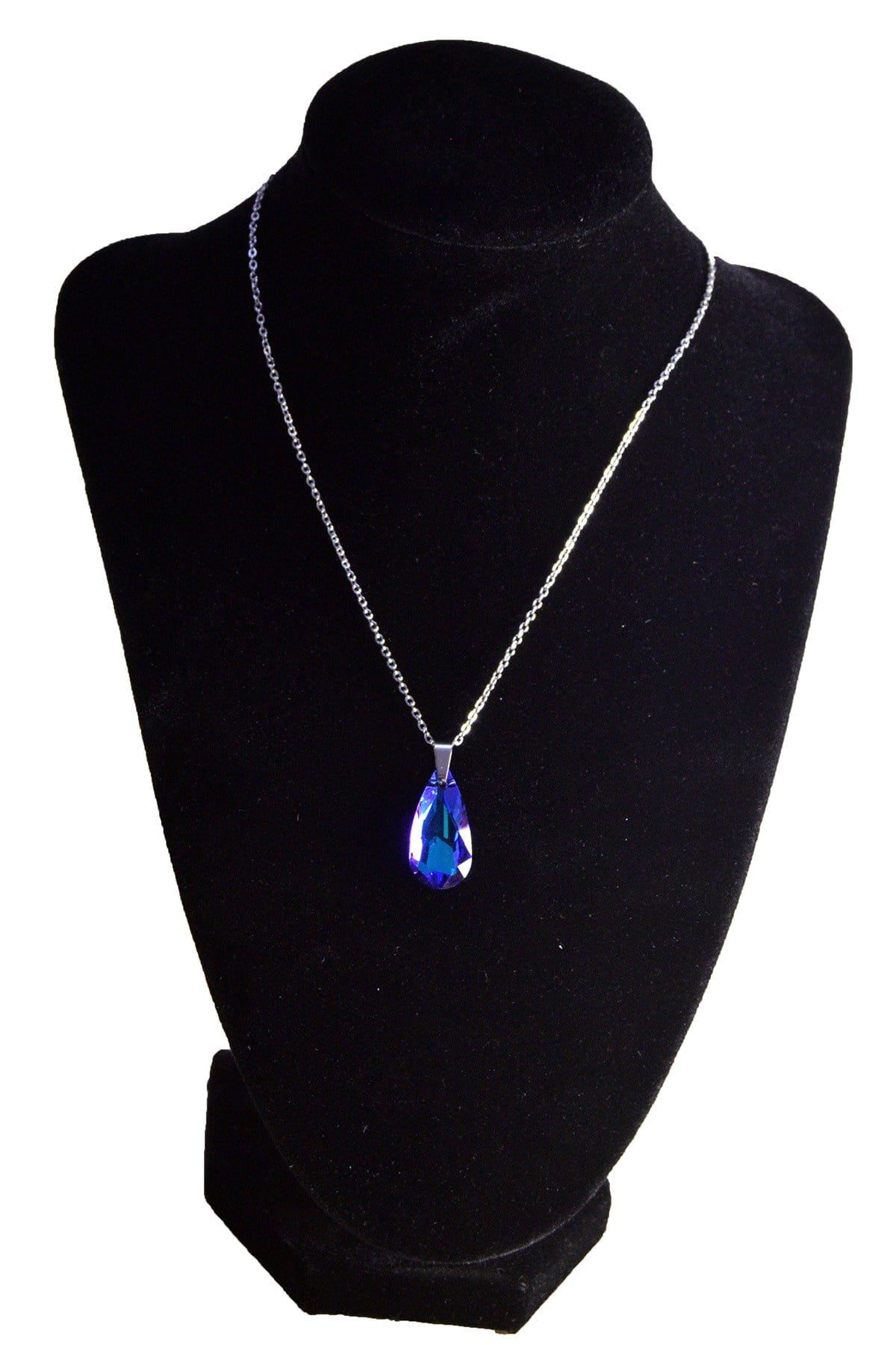 Toptan Gümüş Renk Mavimsi Damla Çelik Kolye - 2472 4 Toptan Gümüş Renk Mavimsi Damla Çelik Kolye - 2472 - Görsel 2