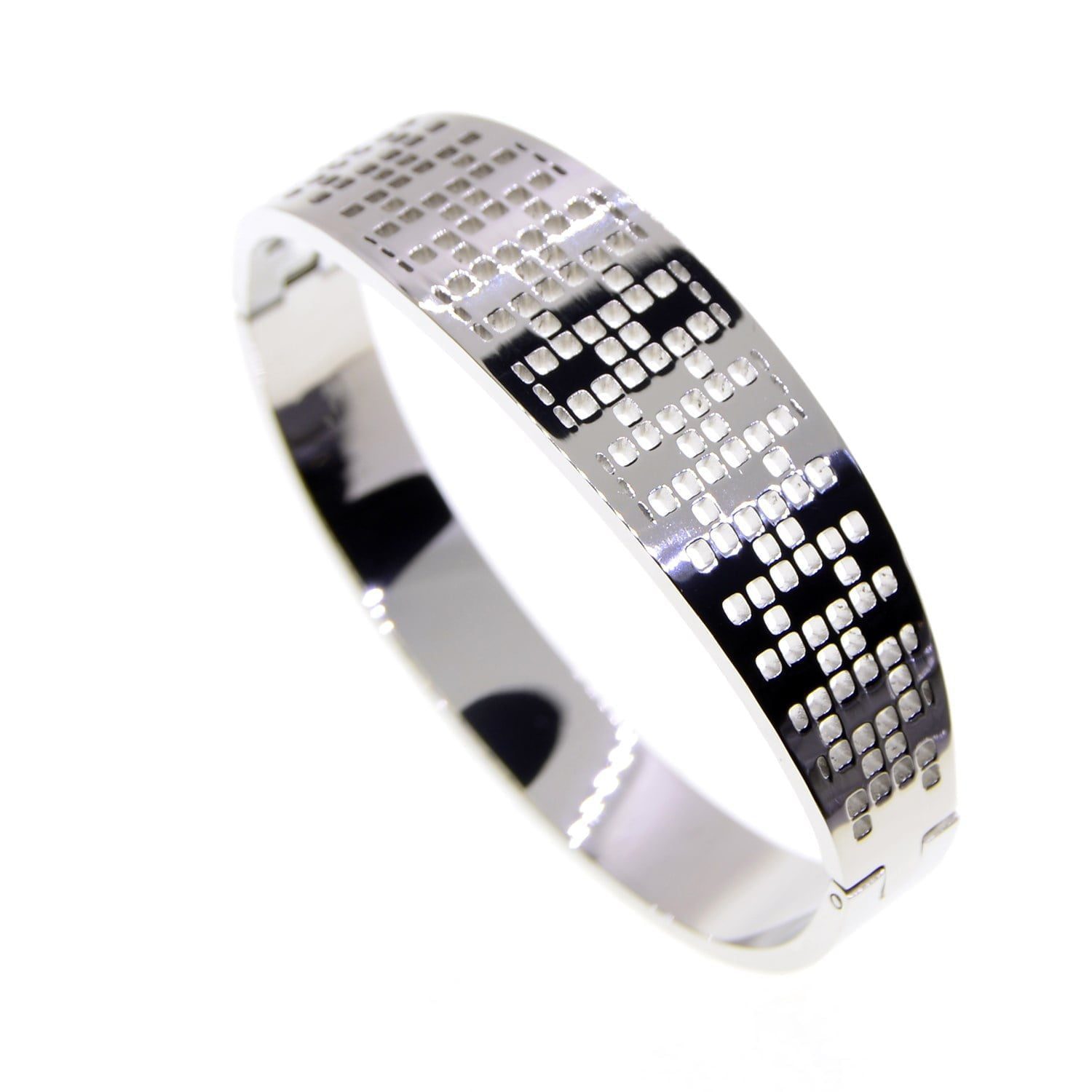 Toptan Gümüş Renk Model Çelik Kelepçe Bileklik - 2668 3 Toptan Gümüş Renk Model Çelik Kelepçe Bileklik - 2668